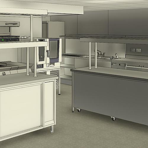 New Park Manor 3D View of the Cookline - TAG Catering Equipment UK